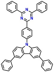 PCzTrz 9-(4-(4,6-Diphenyl-1,3,5-triazin-2-yl)phenyl)-3,6-diphenyl-9H-carbazole