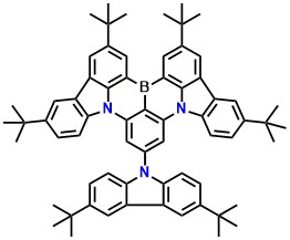 p-Cz-BNCz Indolo[3,2,1-de]indolo[1′,2′,3′:1,8][1,4]benzazaborino[2,3,4-kl]phenazaborine, 10-[3,6-bis(1,1-dimethylethyl)-9H-carbazol-9-yl]-2,5,15,18-tetrakis(1,1-dimethylethyl)-