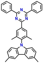 Cz-TRZ4 9-(4-(4,6-Diphenyl-1,3,5-triazin-2-yl)-2,6-dimethylphenyl)-3,6-dimethyl-9H-carbazole