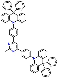 DPAc-MPM 10,10'-((2-Methylpyrimidine-4,6-diyl)bis(4,1-phenylene))bis(9,9-diphenyl-9,10-dihydroacridine)