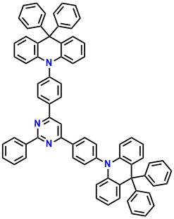 DPAc-PPM 10,10'-((2-Phenylpyrimidine-4,6-diyl)bis(4,1-phenylene))bis(9,9-diphenyl-9,10-dihydroacridine)