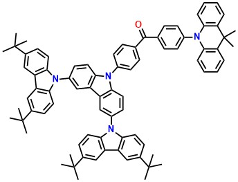 DMAC-BP-tBu3Cz (4-(9,9-dimethylacridin-10(9H)-yl)phenyl)(4-(3,3'',6,6''-tetra-tert-butyl-9'H-[9,3':6',9''-tercarbazol]-9'-yl)phenyl)methanone