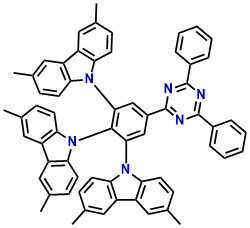 TmCzTrz 9,9',9''-(5-(4,6-Diphenyl-1,3,5-triazin-2-yl)benzene-1,2,3-triyl) tris(3,6-dimethyl-9H-carbazole)