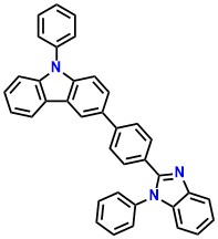CbzCBI0 9-phenyl-3-(4-(1-phenyl-1H-benzo[d]imidazol-2-yl)phenyl)-9H-carbazole