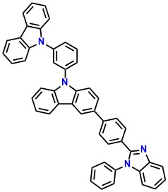 mCPCBI 9-(3-(9H-carbazol-9-yl)phenyl)-3-(4-(1-phenyl-1H-benzo[d]imidazol-2-yl)phenyl)-9H-carbazole