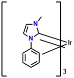 fac-Ir(pmi)3 fac- tris(1-phenyl-3-methylimidazolin-2-ylidene-C,C(2)'iridium(III)