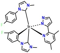 (fpmi)2Ir(dmpypz) Bis(1-(4-fluorophenyl)-3-methylimdazoline-2-ylidene-C,C2')(3,5-dimethyl-2-(1H-pyrazol-5-yl)pyridine)Iridiunm(III)