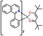 Ir(dpm)(piq)2 Bis(phenylisoquinoline)(2,2,6,6-tetramethylheptane-3,5-dionate)iridium(III)