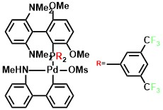 (Palladacycle Gen.4) Methanesulfonato{2-bis[3,5-di(trifluoromethyl)phenylphosphino]-3,6-dimethoxy-2',6'-bis(dimethylamino)-1,1'-biphenyl}(2'-methylamino-1,1'-biphenyl-2-yl)palladium(II)