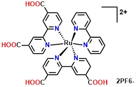 Bis(4,4'-dicarboxylicacid-2,2'-bipyridyl)(2,2'-bipyridyl)ruthenium(II) bishexafluorophosphate