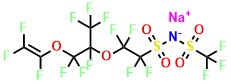 Ethanesulfonamide, 2-[1-[difluoro[(1,2,2-trifluoroethenyl)oxy]methyl]-1,2,2,2-tetrafluoroethoxy]-1,1,2,2-tetrafluoro-N-[(trifluoromethyl)sulfonyl]-, sodium salt (1:1)