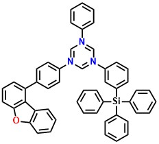 DPSiTrz, 1-(4-(dibenzo[b,d]furan-1-yl)phenyl)-3-phenyl-5-(3-(triphenylsilyl)phenyl)-1l4,3l4,5l4-triazine