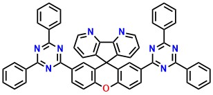 SPXTrz, 2',7'-bis(4,6-diphenyl-1,3,5-triazin-2-yl)spiro[cyclopenta[2,1-b:3,4-b']dipyridine-5,9'-xanthene]