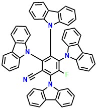 4CZFCN, 2,3,4,6-Tetra(9H-carbazol-9-yl)-5-fluorobenzonitrile