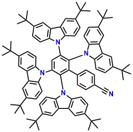4TCzPhBN, 2',3',5',6'-Tetrakis(3,6-di-tert- butyl-9H-carbazol-9-yl)-[1,1'- biphenyl]-4-carbonitrile