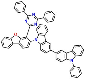 BCzTrzDBF, 9-(4-(4,6-Diphenyl-1,3,5-triazin-2-yl)-dibenzo[b,d]furan-3-yl)-9'-phenyl-9H,9'H- 3,3'-bicarbazole