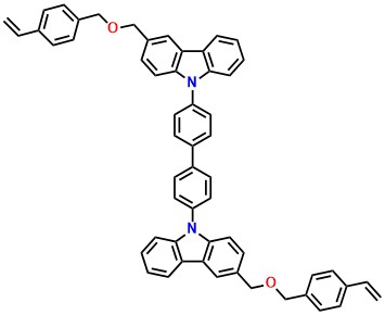 DV-CBP, 9,9'-[1,1'-Biphenyl]-4,4'-diylbis[3-[[(4-ethenylphenyl)methoxy]methyl]-9H-carbazole]