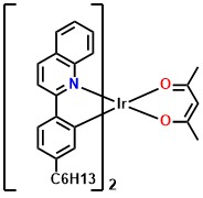 Hex-Ir(phq)2(acac), Bis[2-(4-n-hexylphenyl)quinoline](acetylacetonate)iridium(III)