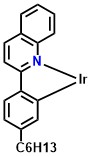 Hex-Ir(phq)3, Tris[2-(4-n-hexylphenyl)quinoline)]iridium(III)