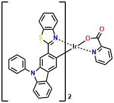 Ir(2-BtcPh)2(pic), Bis[2-(9-phenylcarbazol-2-yl)-benzothiazole] iridium(III) picolinate