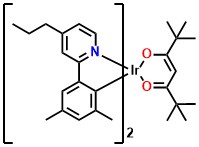Ir(dmppy-pro)2tmd, Bis(2-(3,5-dimethylphenyl)-4-propylpyridine)(2,2,6,6- tetramethylheptane-3,5-diketonate)iridium(III)