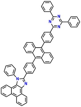 PIAnTAZ, 2-(4-(10-(4-(4,6-Diphenyl-1,3,5 -triazin-2-yl)phenyl)anthracen-9-yl)phenyl)-1-phenyl-1H-phenanthro[9,10-d]imidazole