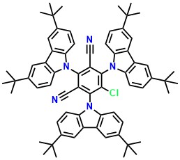 t3CzIPN, 5-Chloro-2,4,6-tris(3,6-di-tert- butyl-9H-carbazol-9-yl)isophthalonitrile