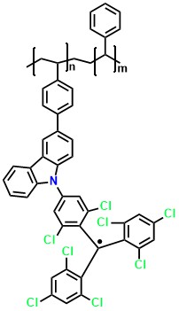 PS-CzTTM 9-(4-(bis(2,4,6-trichlorophenyl)-l3-methyl)-3,5-dichlorophenyl)-3-(4-(6-phenylheptan-3-yl)phenyl)-9H-carbazole
